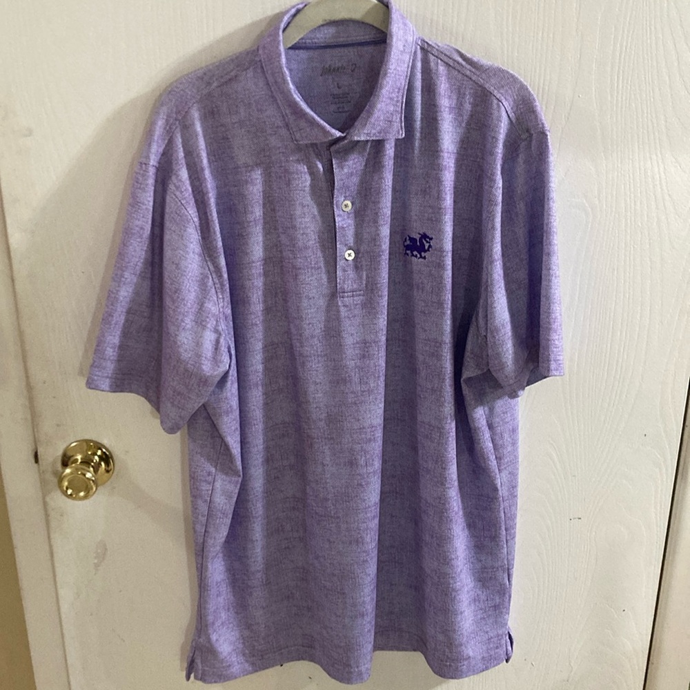 Men's JOHNNIE-O Purple Polo Shirt. Large